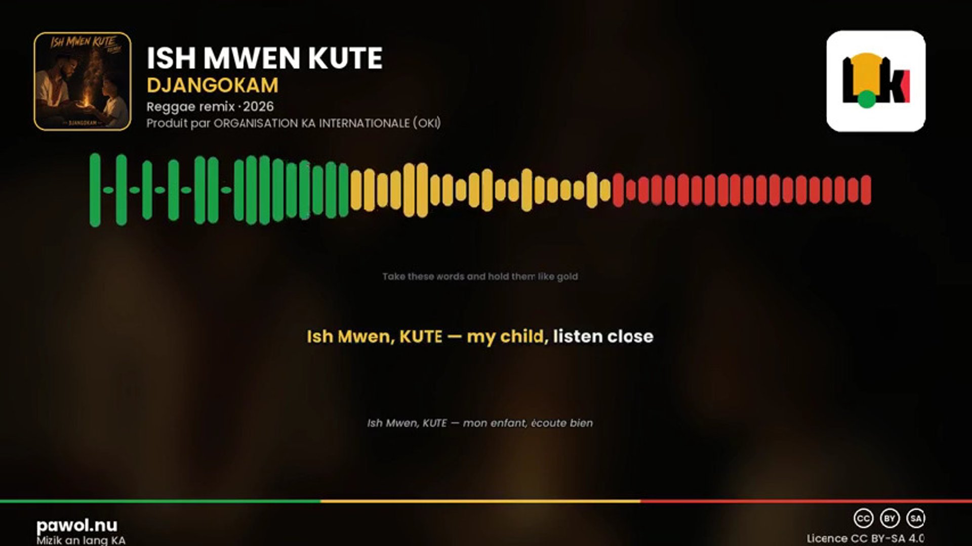 Miniature de la vidéo: DJANGOKAM - Ish Mwen KUTE (Reggae Remix) (Karaoke / Lyrics in English + French subtitles)